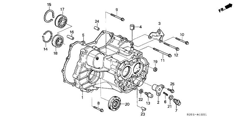 Transmission case (4AT) (P1000001-)