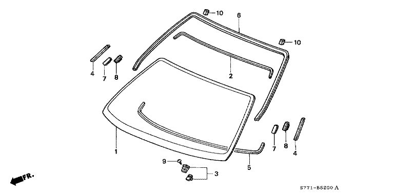 Front windshield glass