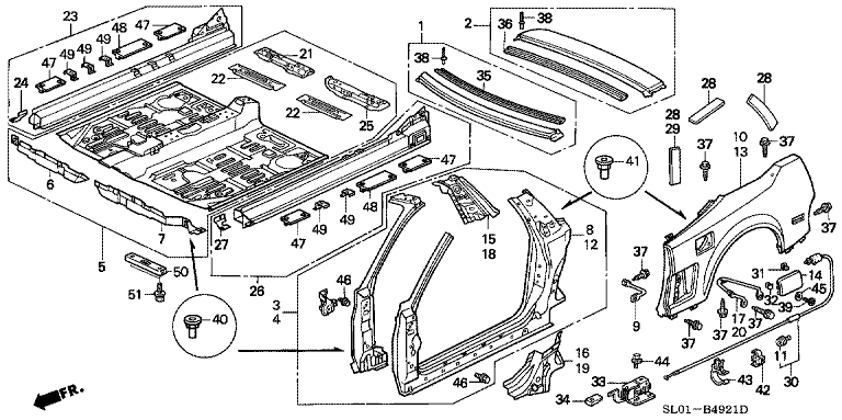 Outer panel/rear fender (NSX-T)