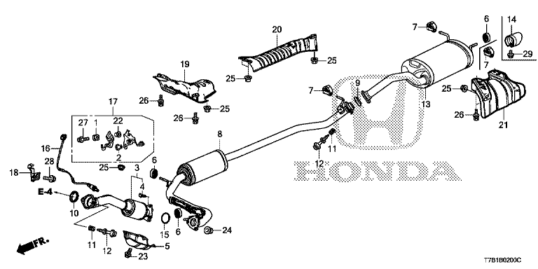 Exhaust pipe/silencer (2WD)