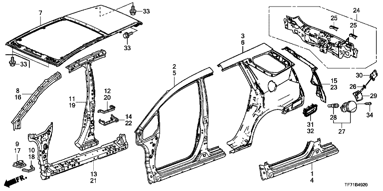 Outer panel / Rear panel