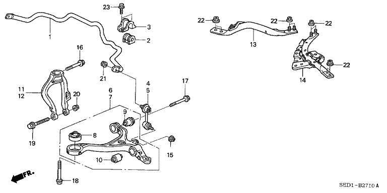 Front stabilizer/front lower arm