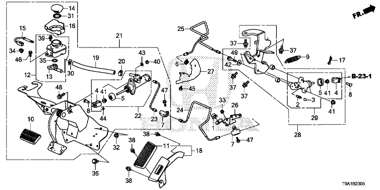 Pedal (training car) (passenger side)