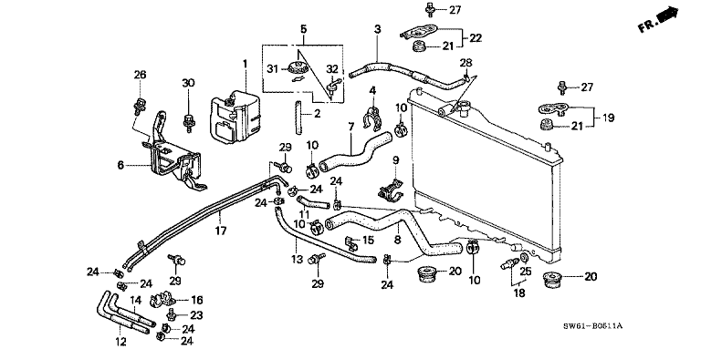Radiator hose (V6)