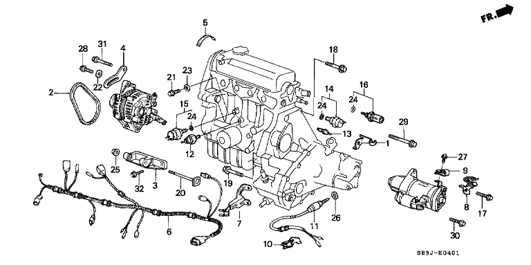 Engine sub-cord/Various sensors (1300,1500)