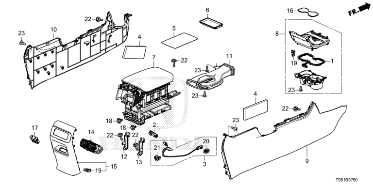 Rear console