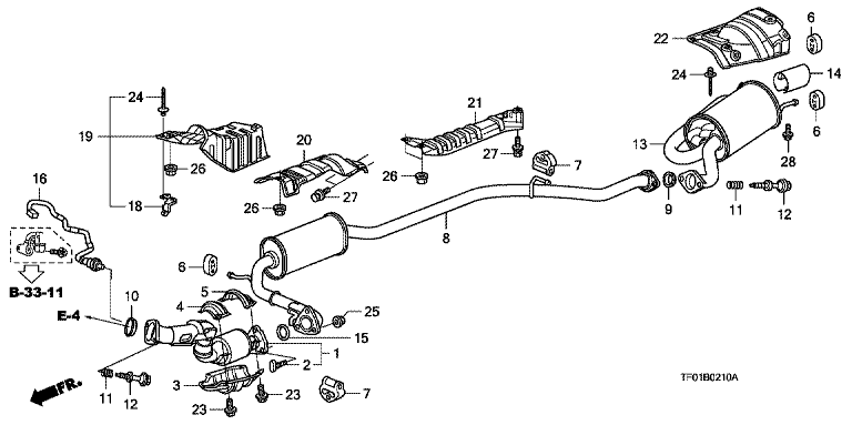 Exhaust pipe/silencer (4WD)