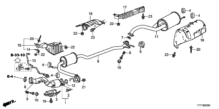 Exhaust pipe/silencer (2WD)