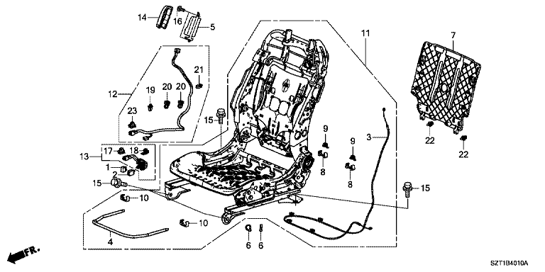 Front seat short parts (L.) (manual seat)