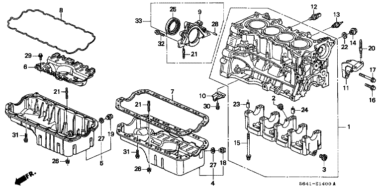 Cylinder block / oil pan (SOHC)