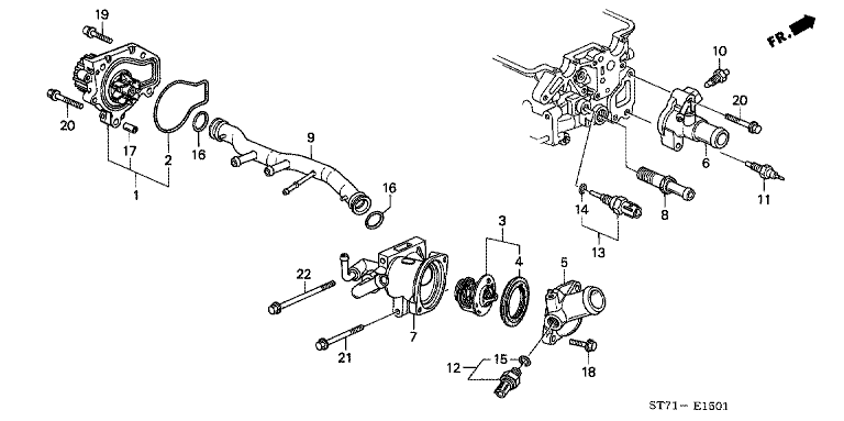 Water pump/sensor (DOHC)
