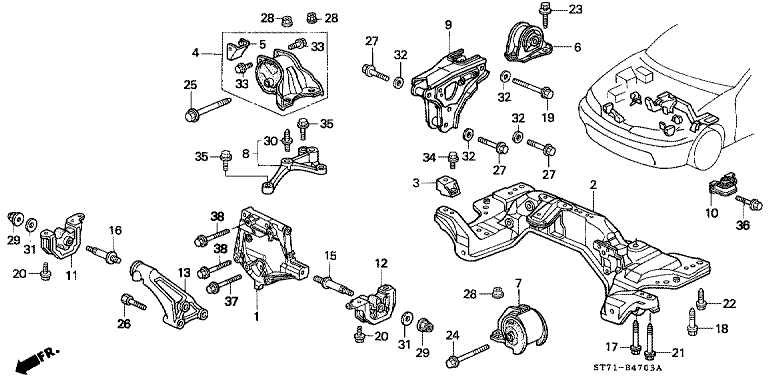 Engine Mount (1600CC) (110-) (AT)