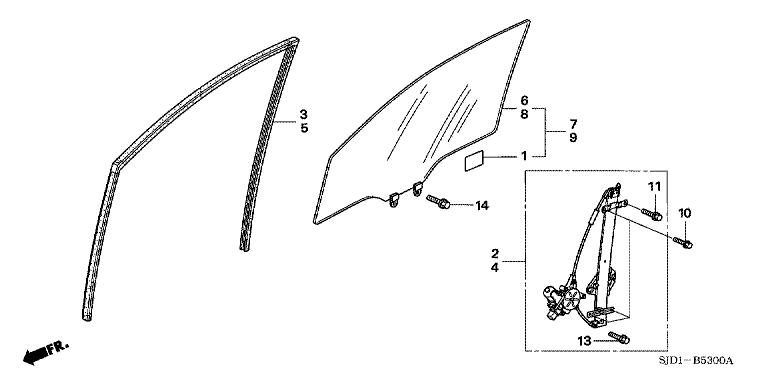 Front Door Glass/Door Regulator