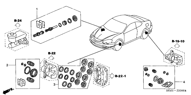 Brake system cup/seal/service kit parts