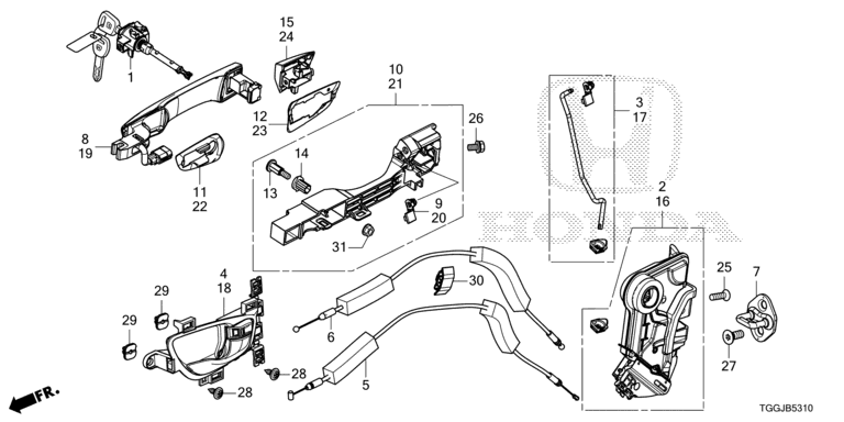 Front door lock/outer handle