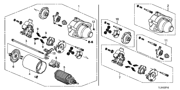Starter motor (Mitsuba) (2.4L)