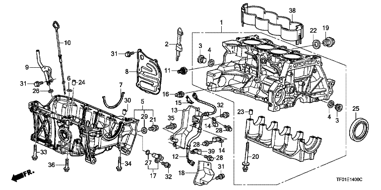 Cylinder block / oil pan (1.3L)