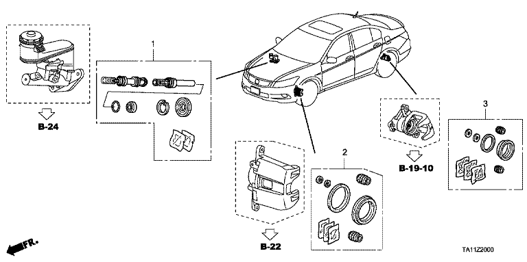 Brake system cup/seal/service kit parts