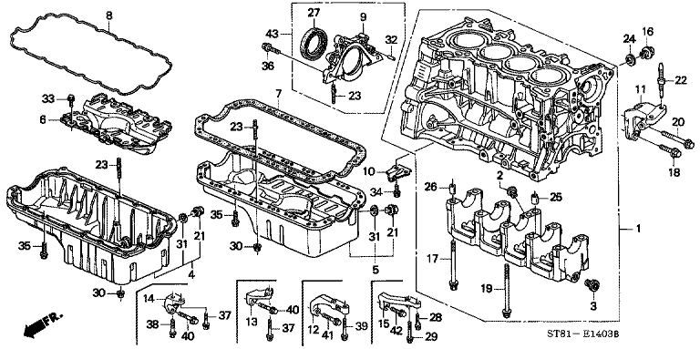 Cylinder Block/Oil Pan (SOHC) (110-)