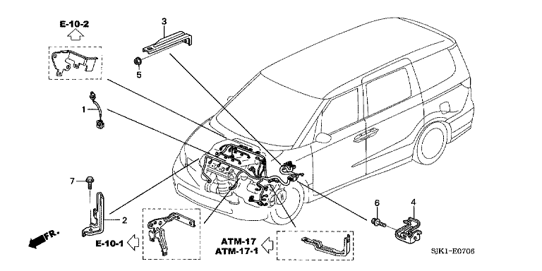 Engine wire harness stay (V6)
