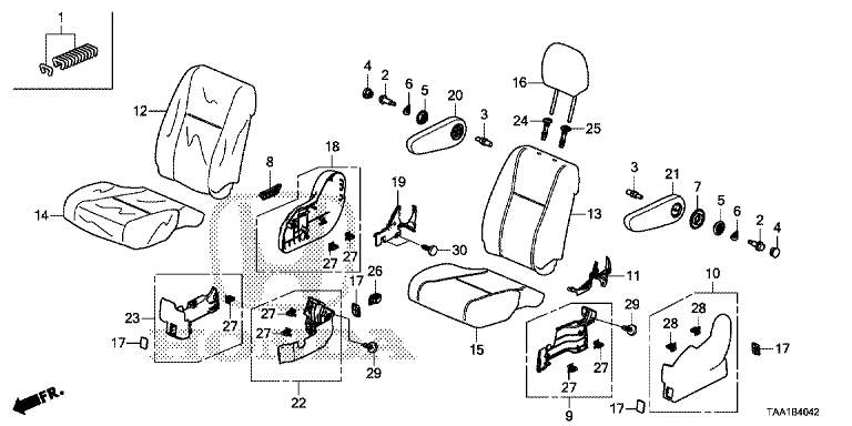 Middle seat (R.) (captain seat)