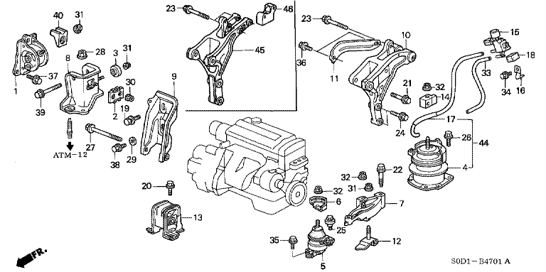Engine mount (4WD)