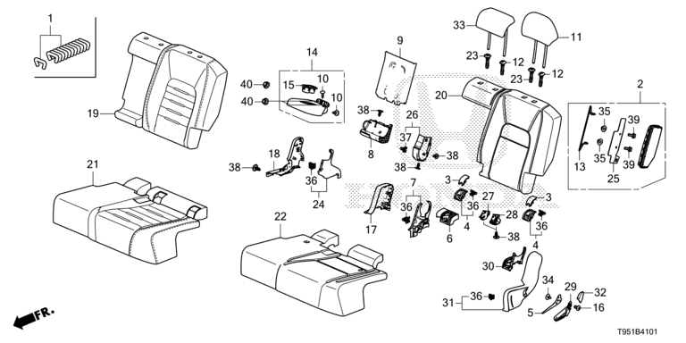 Rear seat (L.)