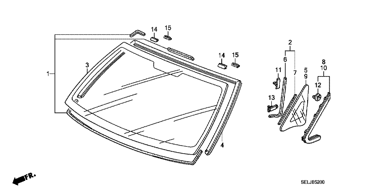 Front windshield glass