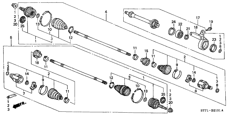 Front drive shaft (140)