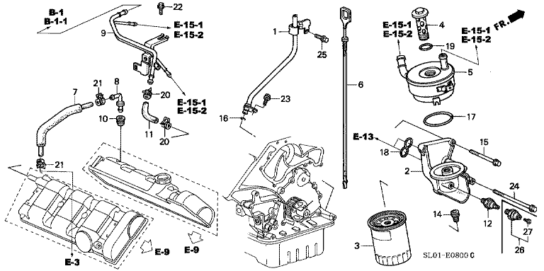 Oil cooler / breather pipe