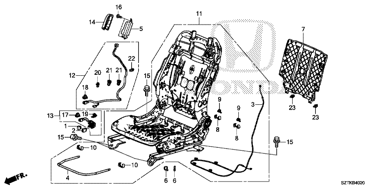 Front seat short parts (passenger side)