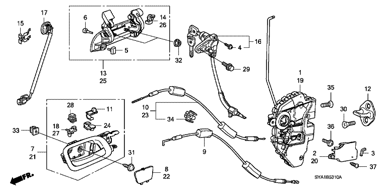 Front door lock/outer handle