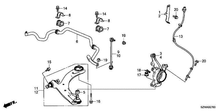 Front knuckle/front lower arm