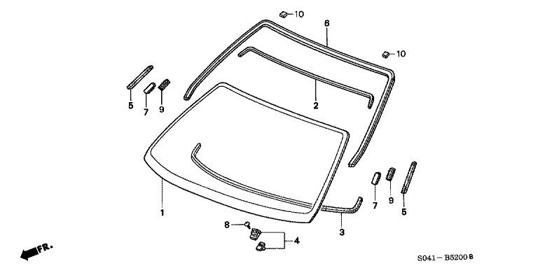 Front windshield glass