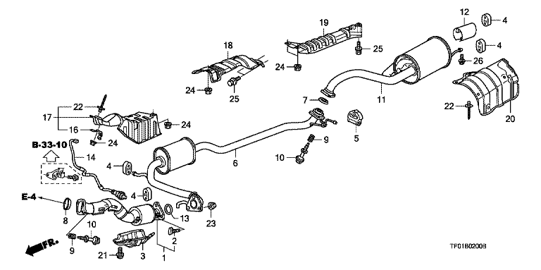 Exhaust pipe/silencer (2WD)
