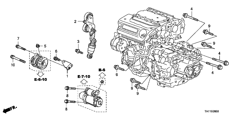 A.C. generator stay/tensioner