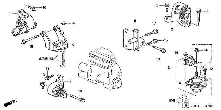 Engine mount (4WD)