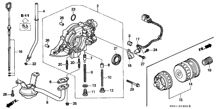 Oil pump / oil strainer (SOHC)