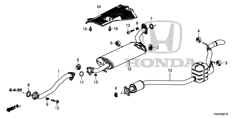 Exhaust pipe/silencer (4WD)