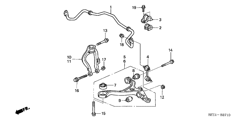 Front stabilizer/front lower arm