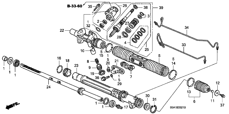 Power steering gearbox short parts (HPS)