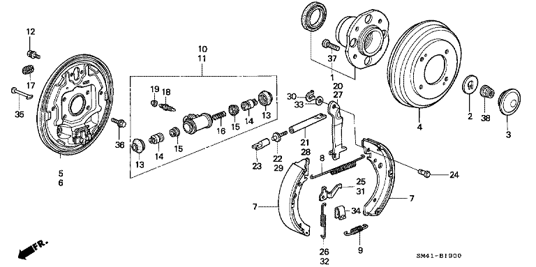 Rear brake (drum)