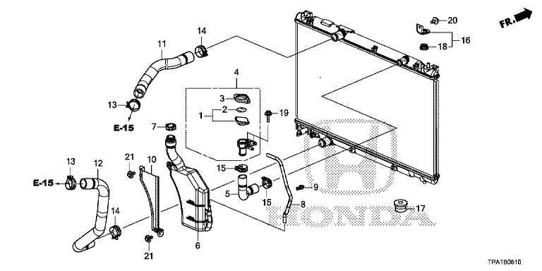 Radiator hose/reserve tank