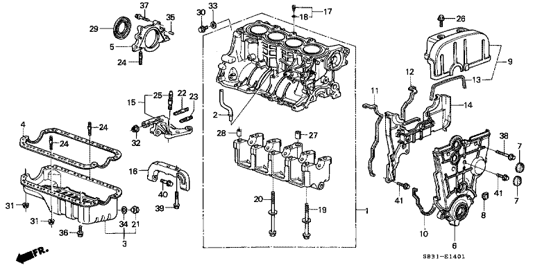 Cylinder block/Oil pan (1600)