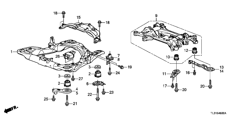 Front subframe/rear beam