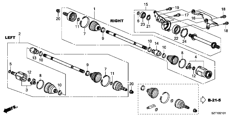 Front drive shaft/half shaft (MT)