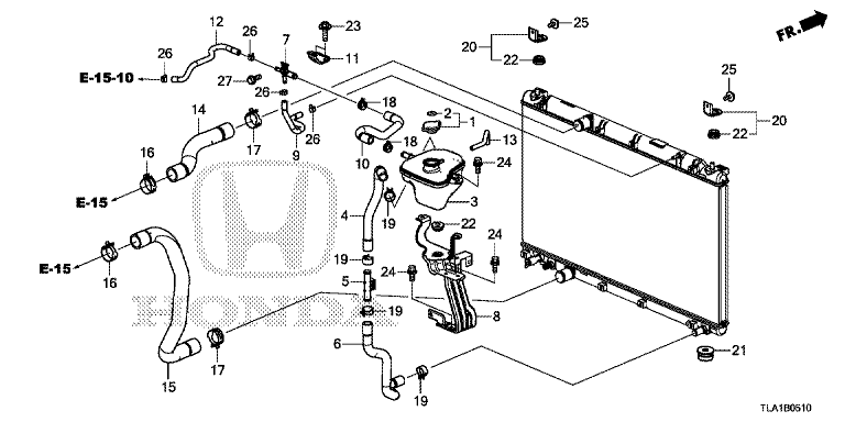 Radiator hose/expansion tank