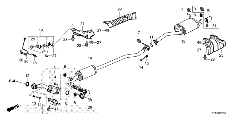 Exhaust pipe/silencer (2WD)