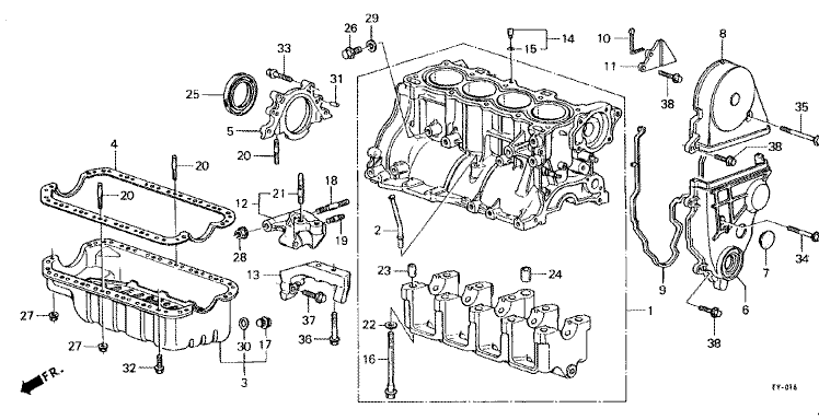 Cylinder block/oil pan (1300,1500)