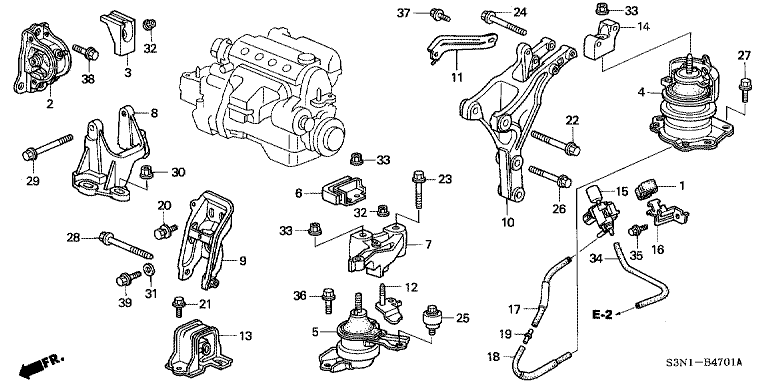 Engine mount (4WD)